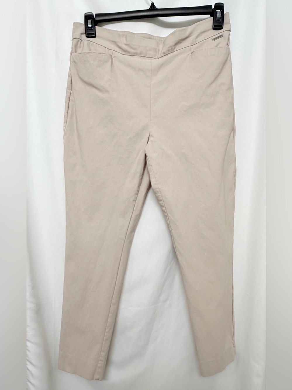 Tahari Pull-On Ankle Pants Women’s Large Beige Career Stretch Office Slacks